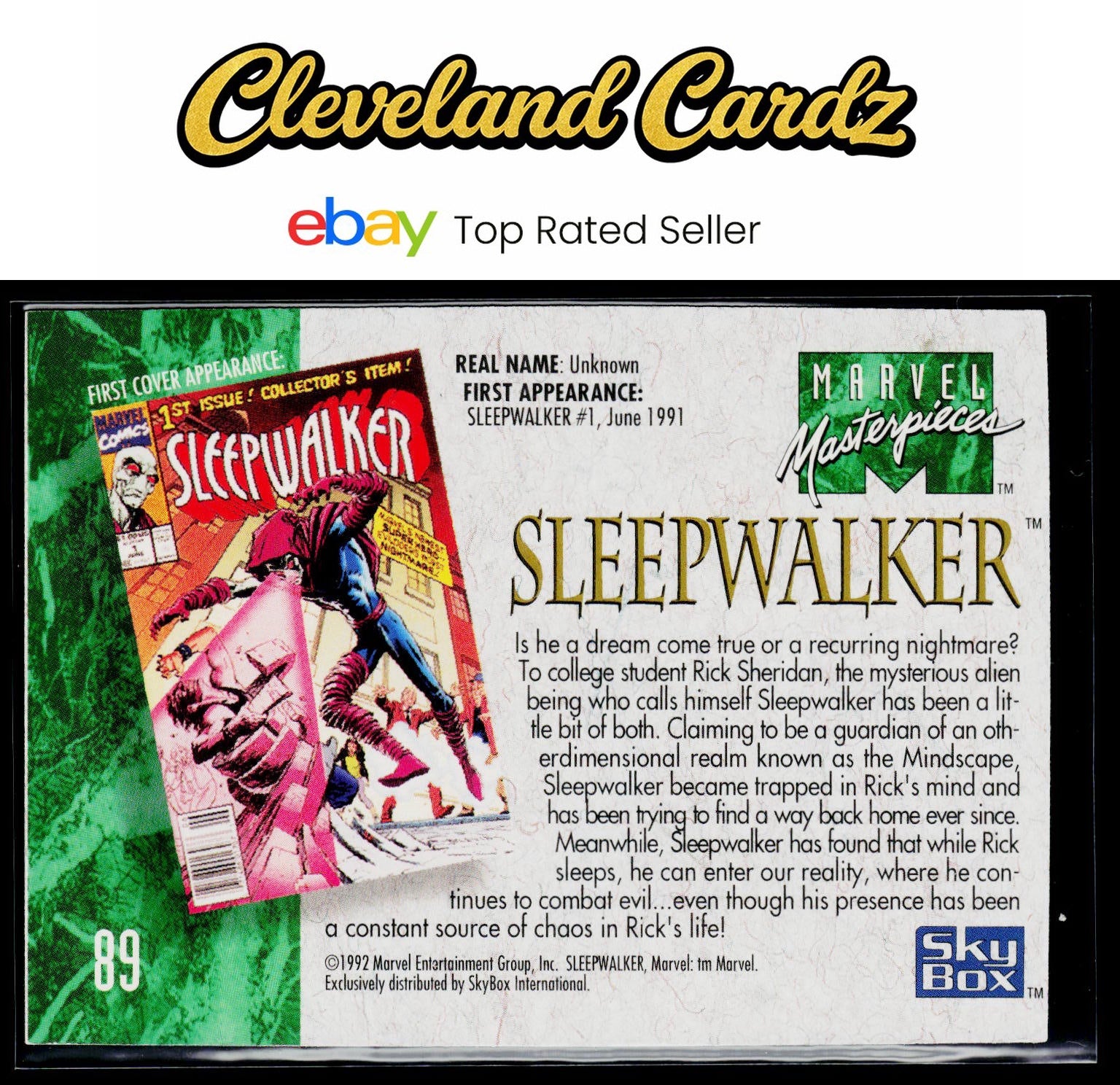 1992 SkyBox Marvel Masterpieces #89 Sleepwalker