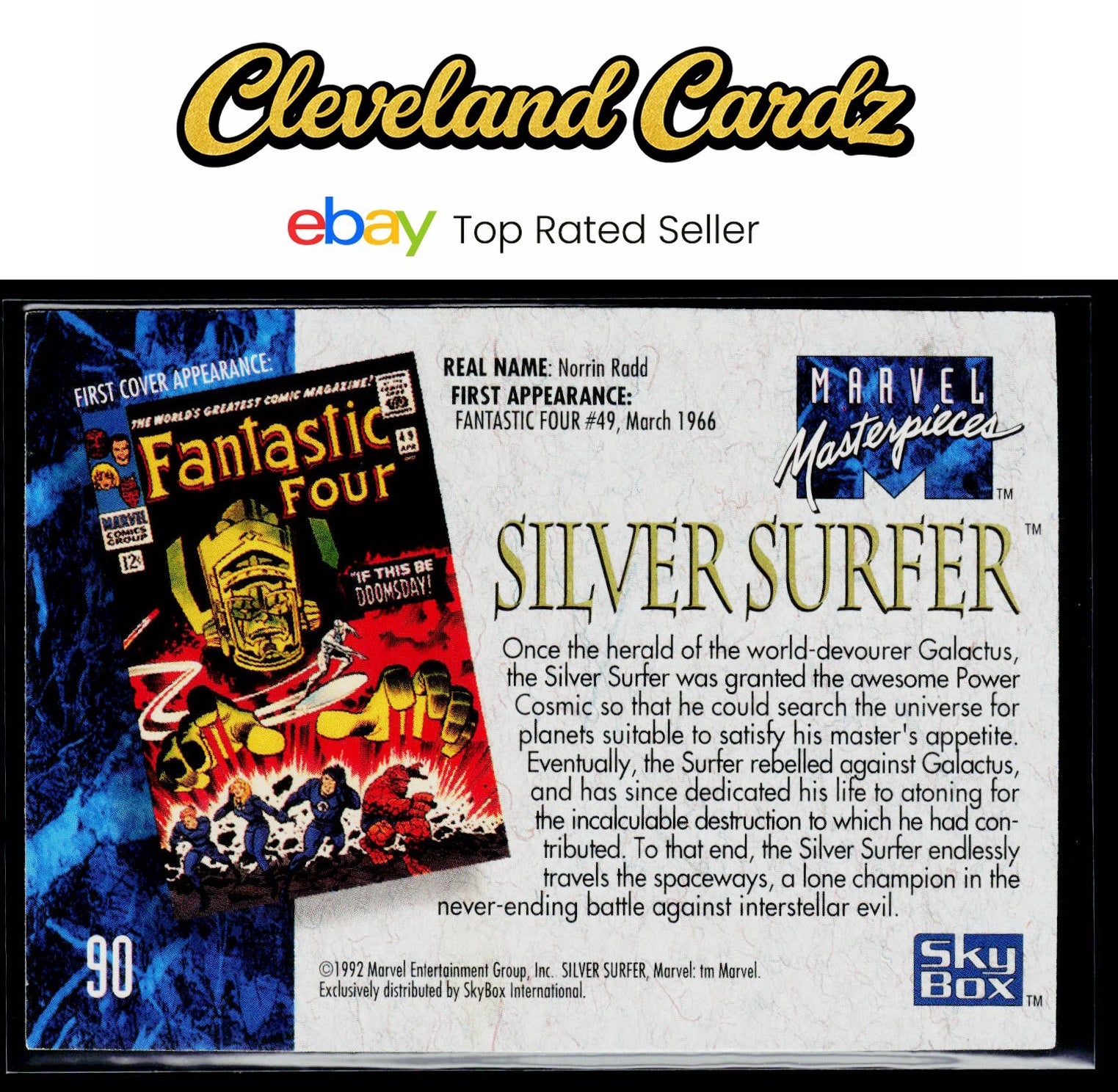 1992 SkyBox Marvel Masterpieces #90 Silver Surfer