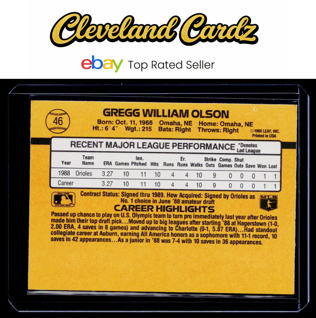 1989 Donruss #46 Gregg Olson