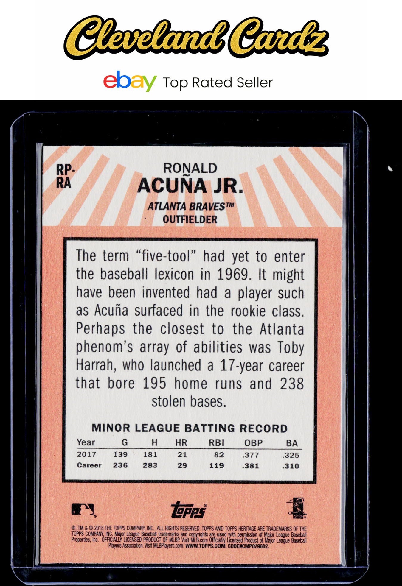 2018 Topps Heritage #RP-RA Ronald Acuña Jr. Rookie Performers