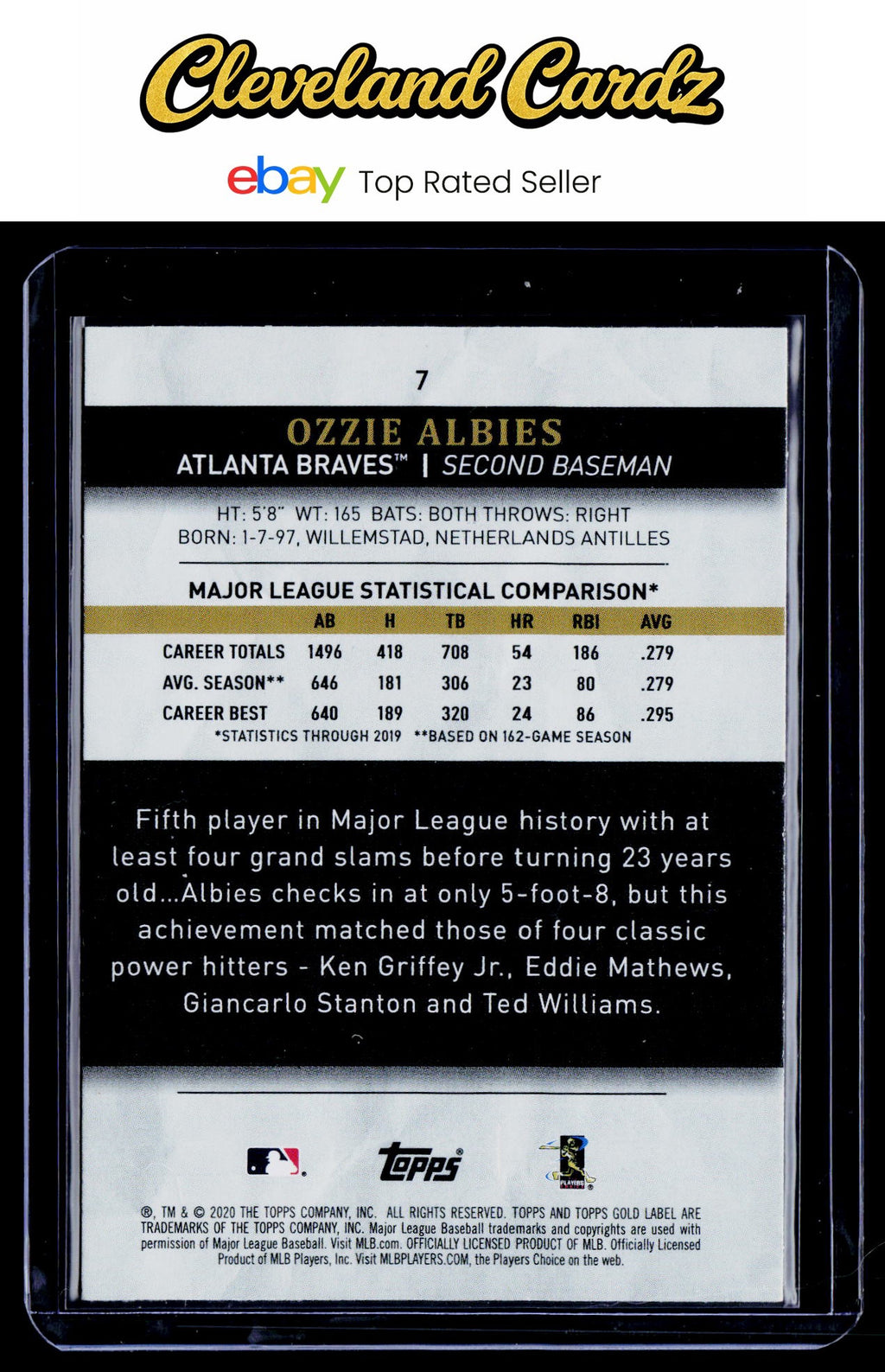 2020 Topps Gold Label #7 Ozzie Albies