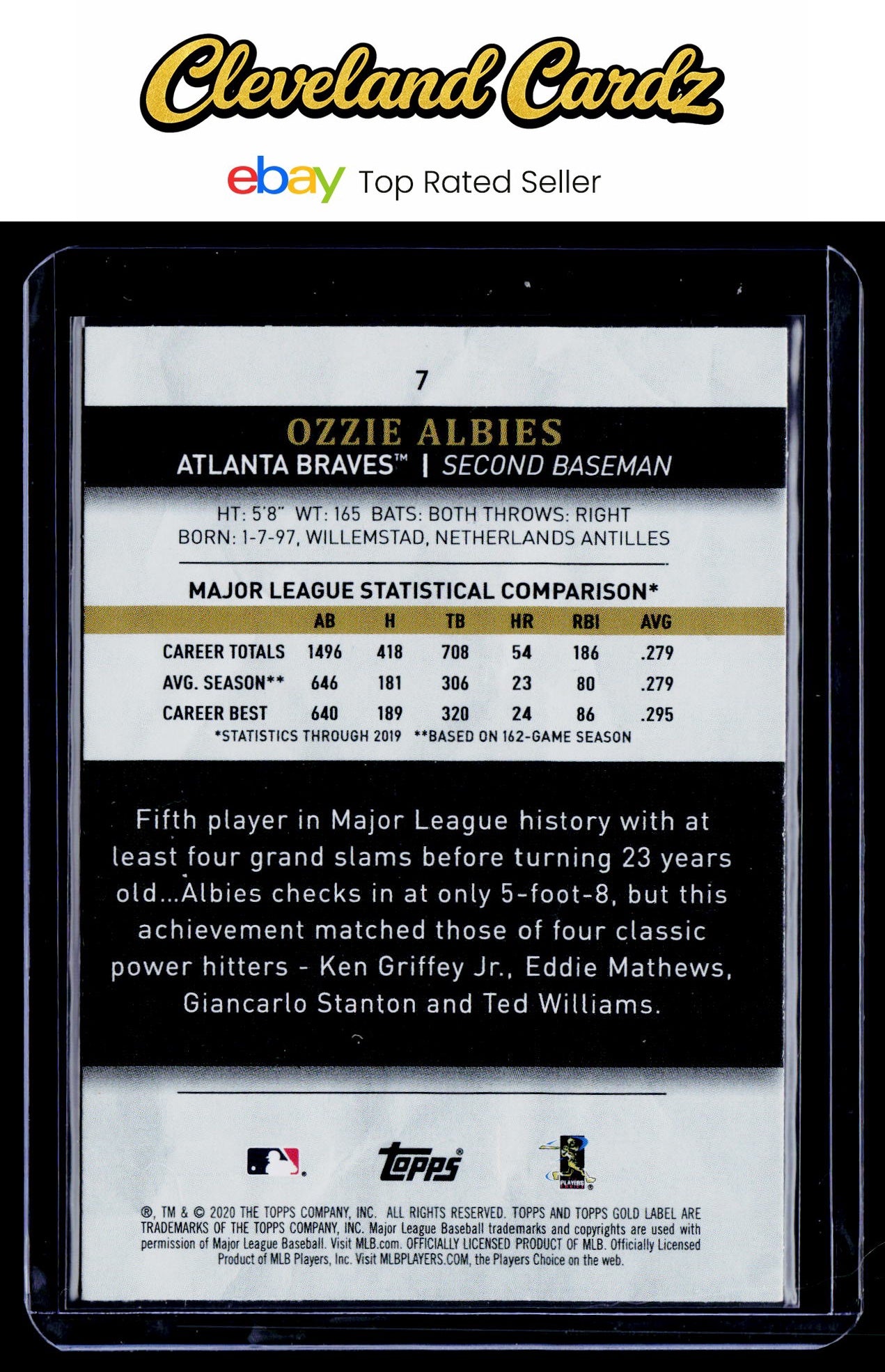 2020 Topps Gold Label #7 Ozzie Albies