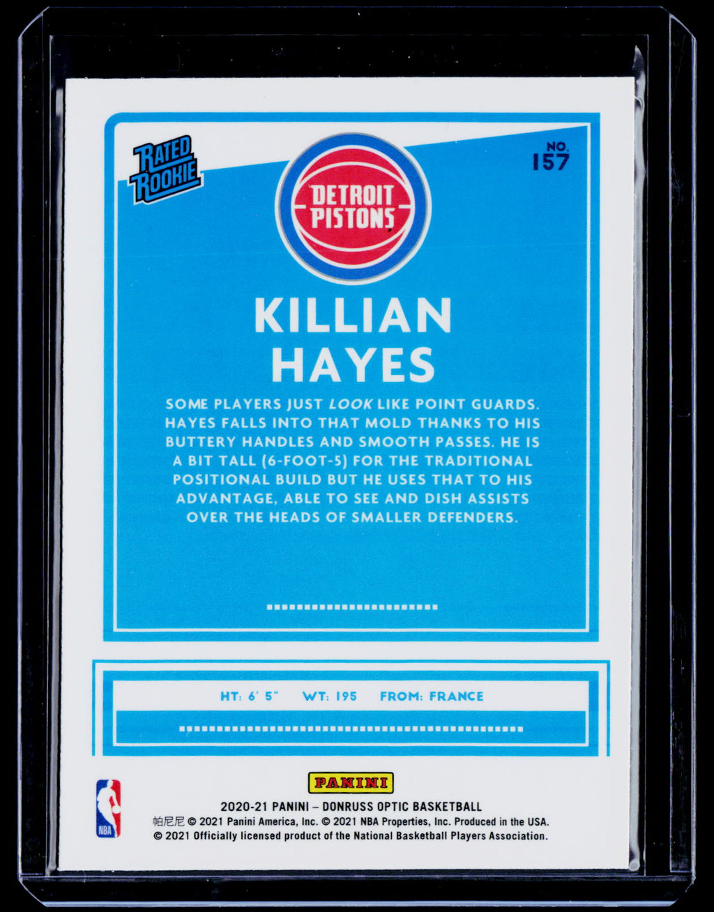 2020-21 Donruss Optic #157 Killian Hayes RC