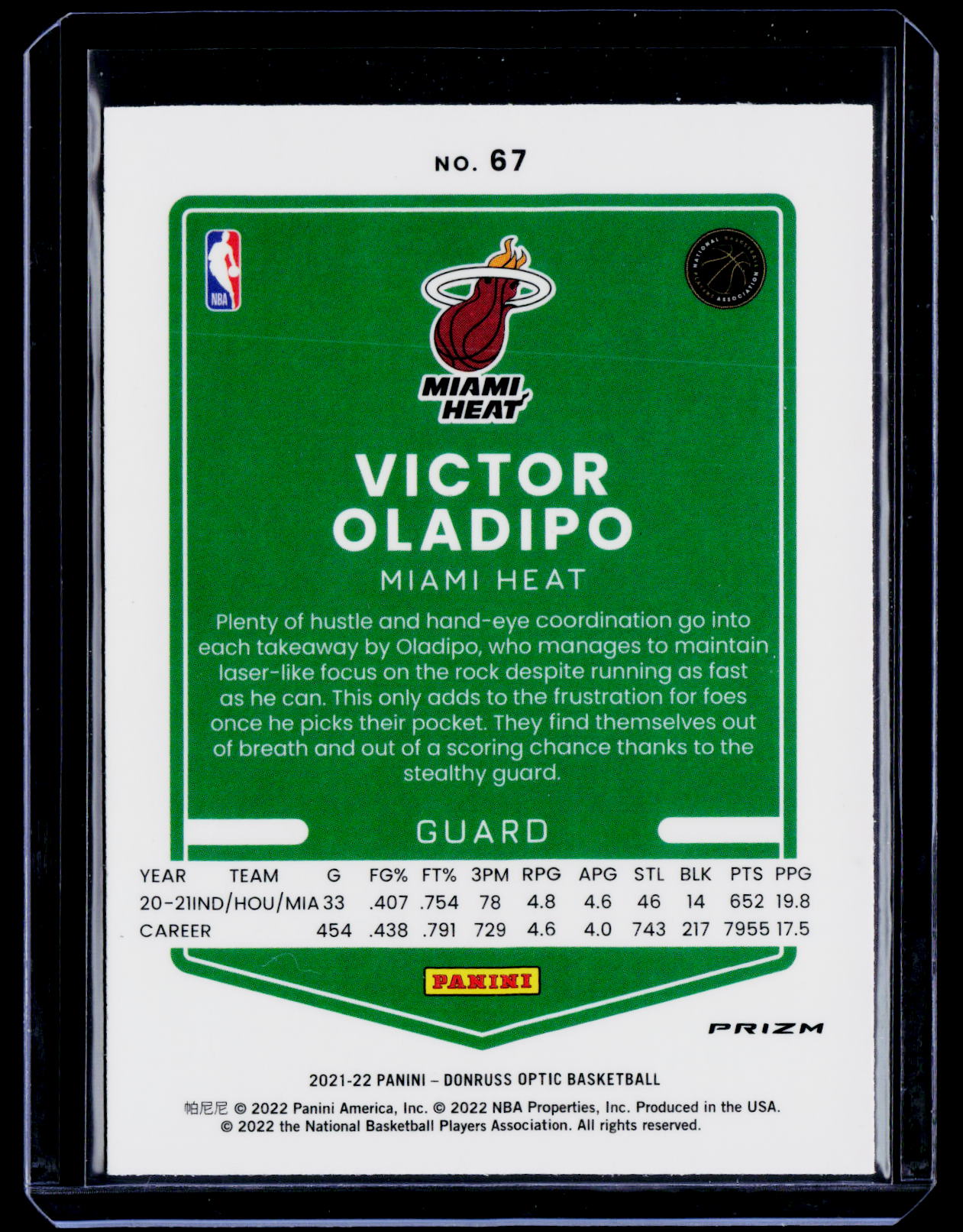 2021-22 Donruss Optic #67 Victor Oladipo Purple