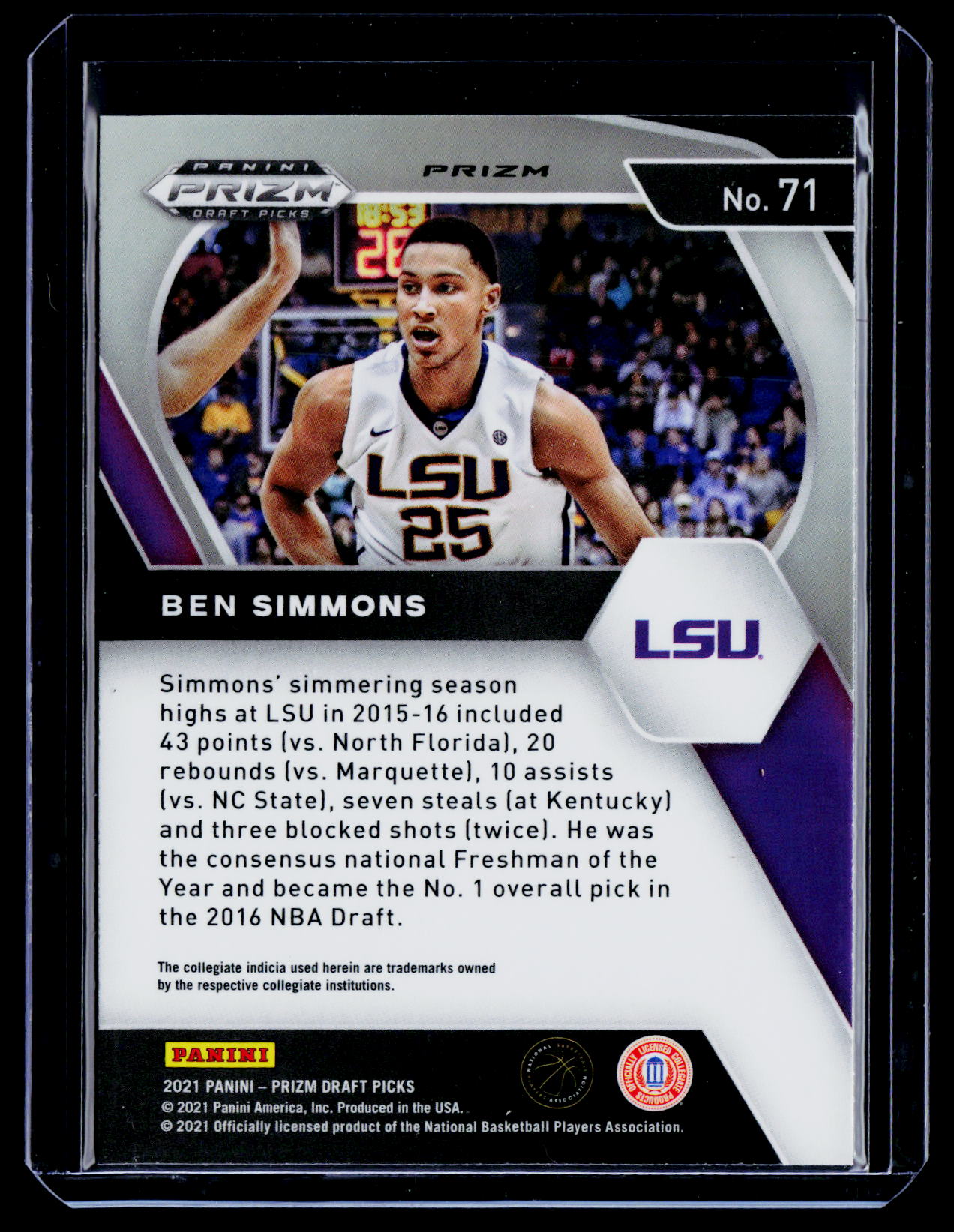 2021 Panini Prizm Draft Picks #71 Ben Simmons Red Ice