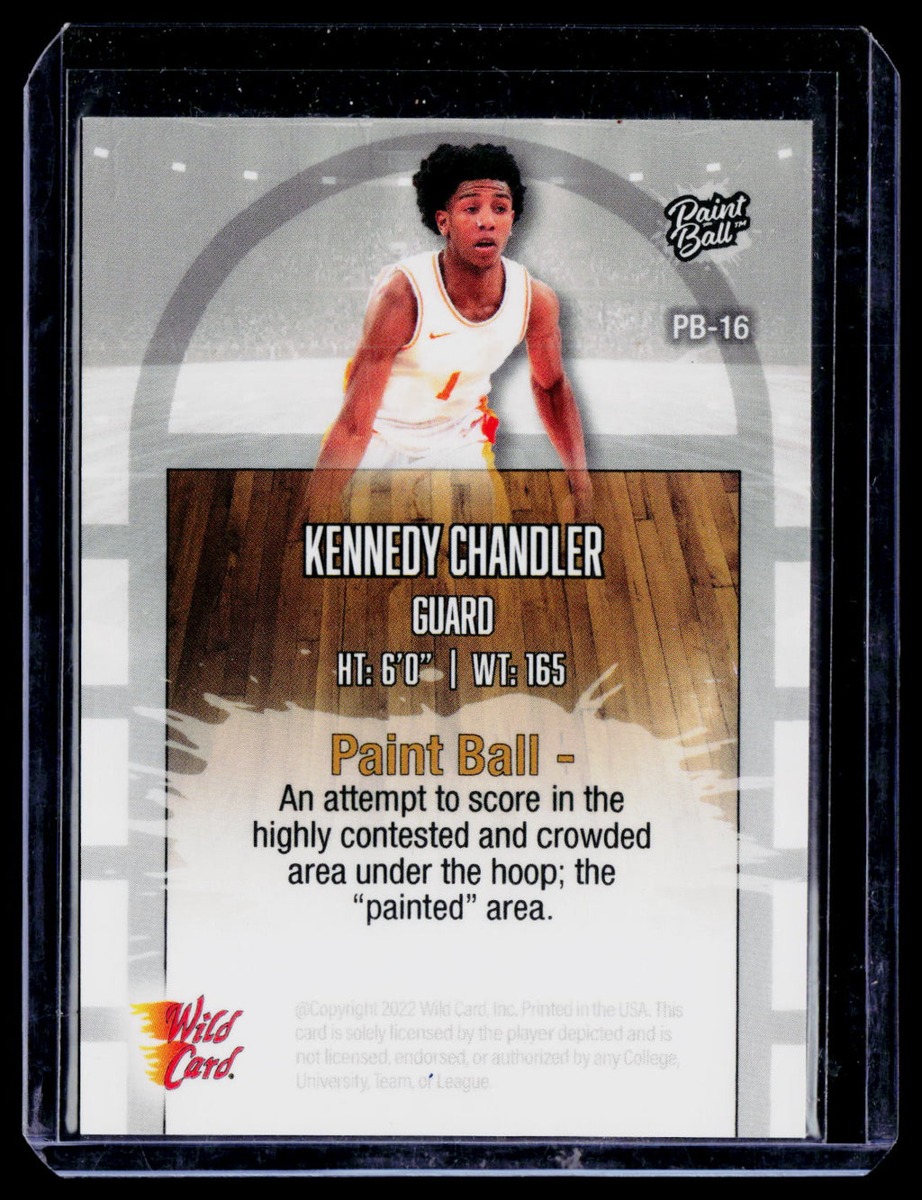 2022 Wild Card Matte #PB-16 Kennedy Chandler White/Purple Splotch #/150
