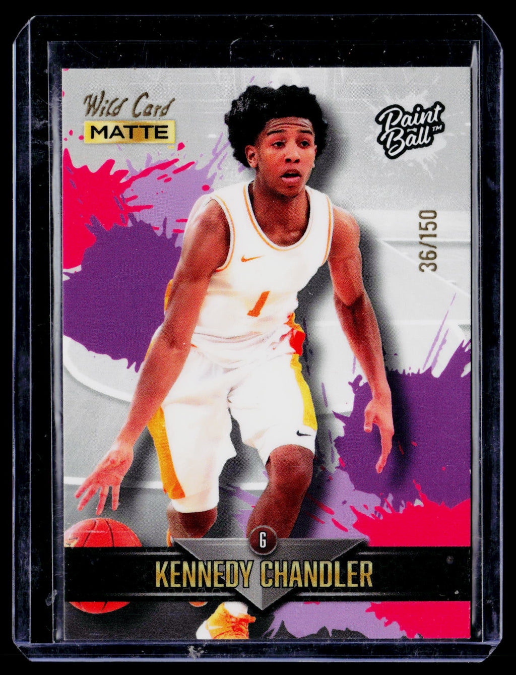 2022 Wild Card Matte #PB-16 Kennedy Chandler White/Purple Splotch #/150