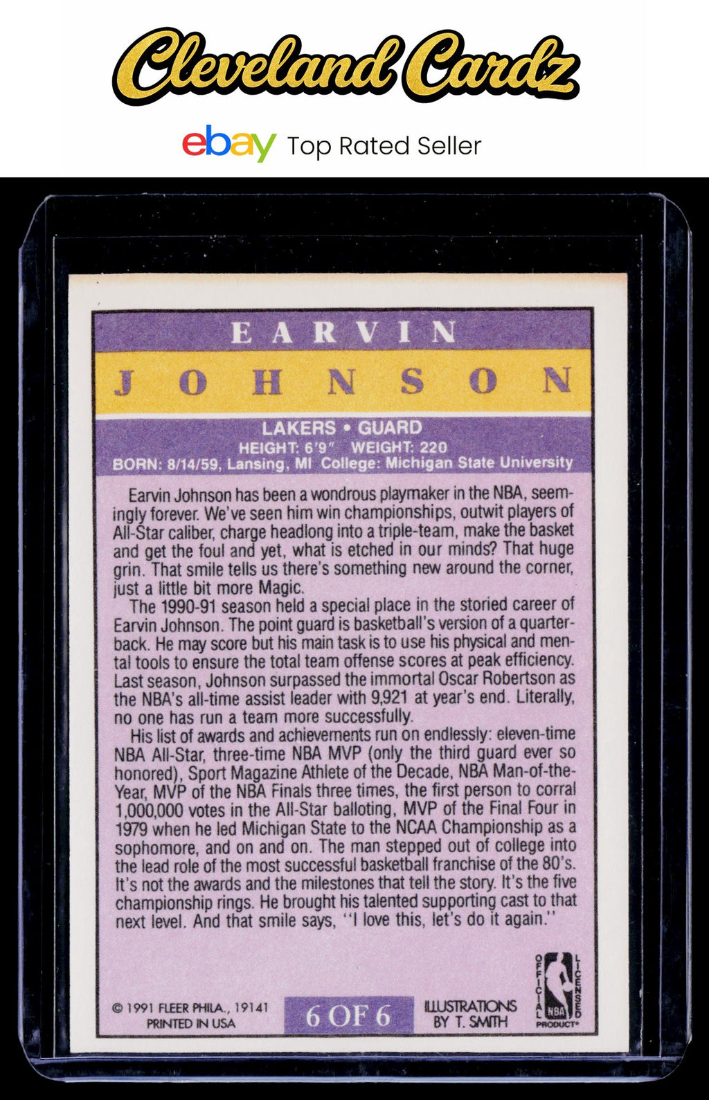1991-92 Fleer #6 Earvin Johnson Pro-Visions