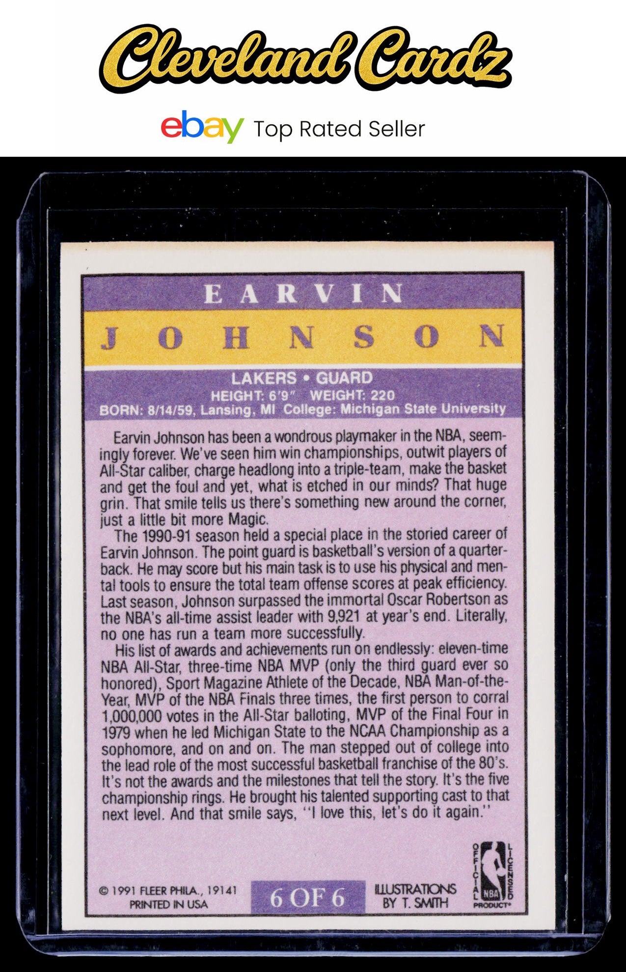 1991-92 Fleer #6 Earvin Johnson Pro-Visions