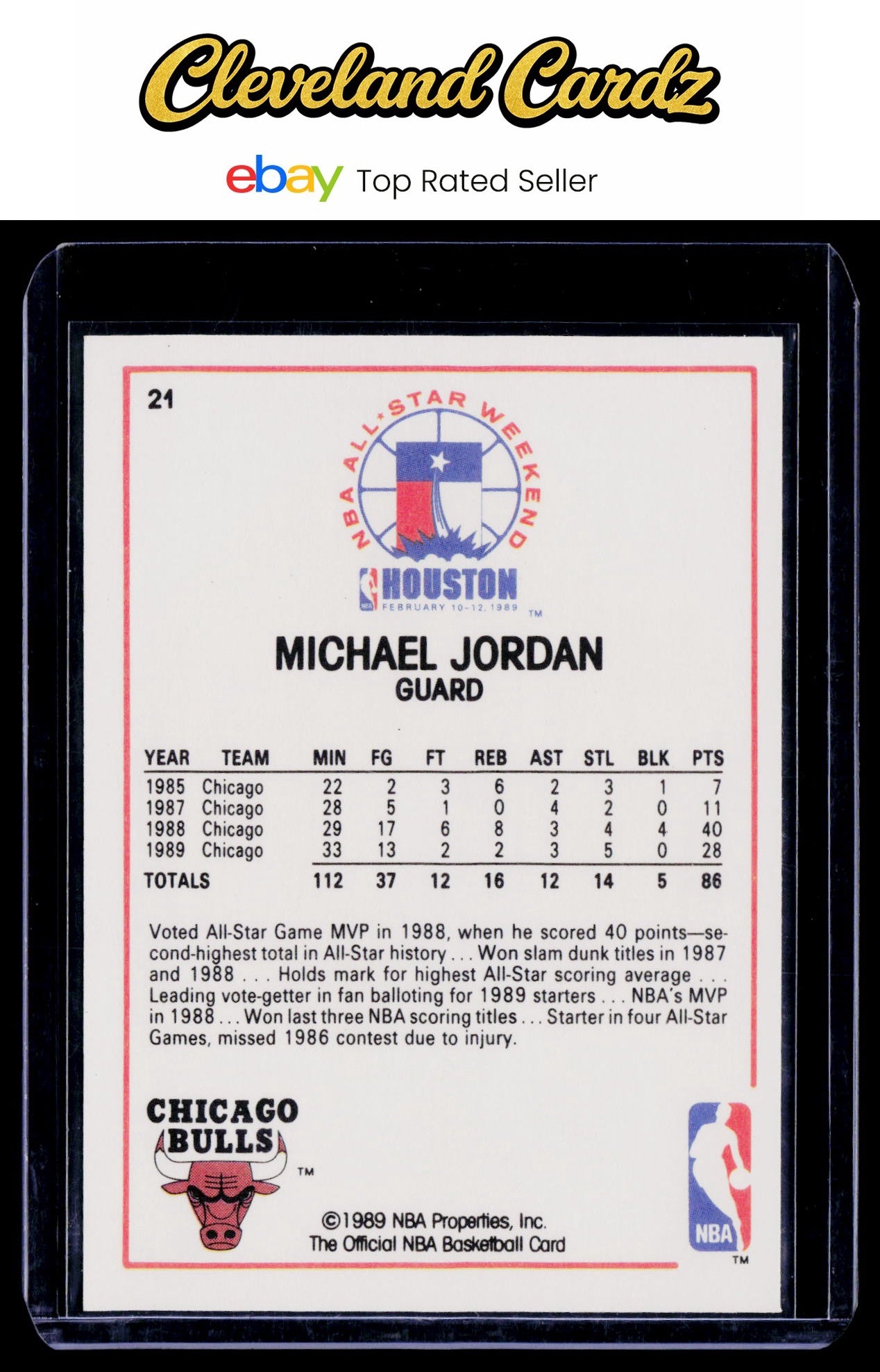1989-90 Hoops All-Star Panels Perforated #21 Michael Jordan