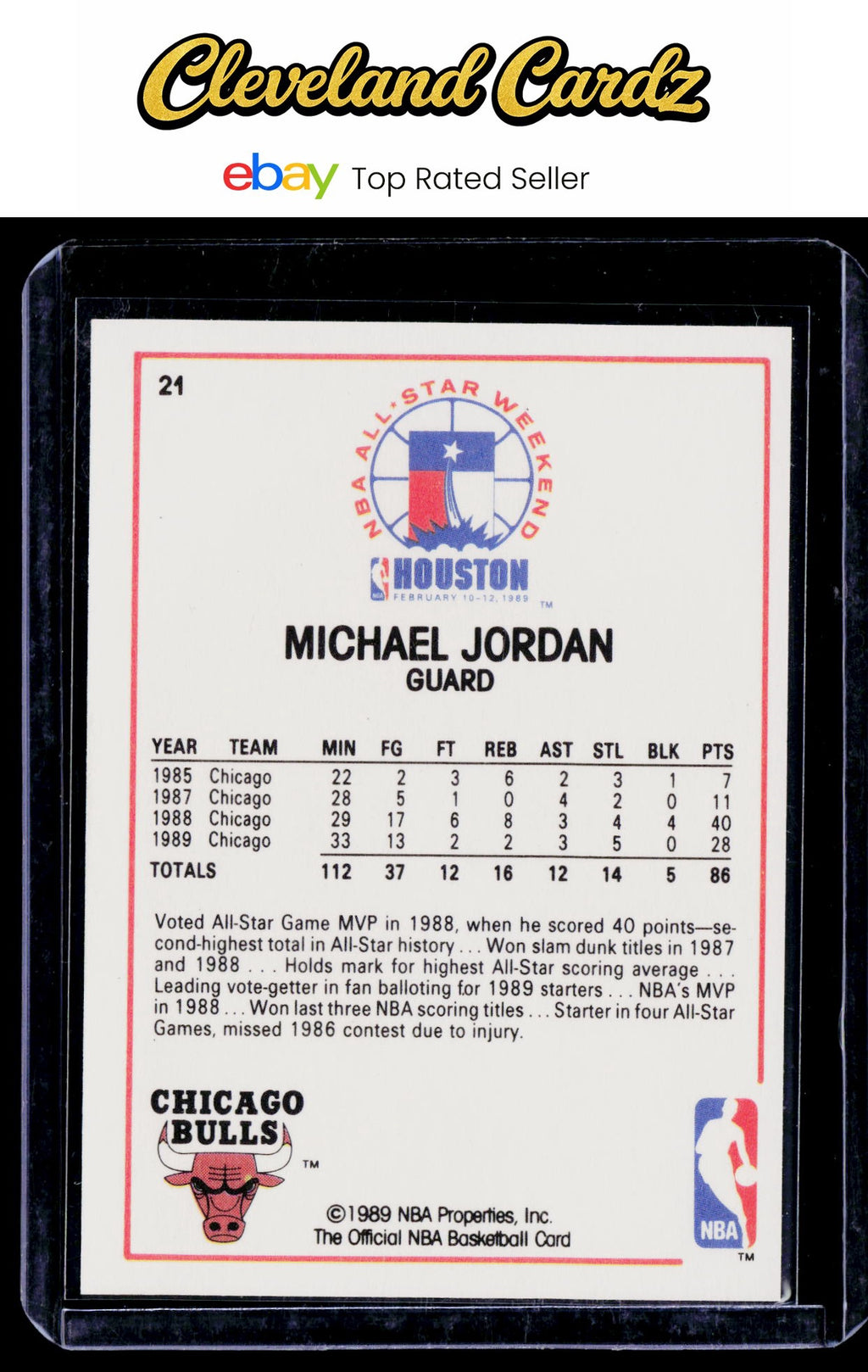 1989-90 Hoops All-Star Panels Perforated #21 Michael Jordan