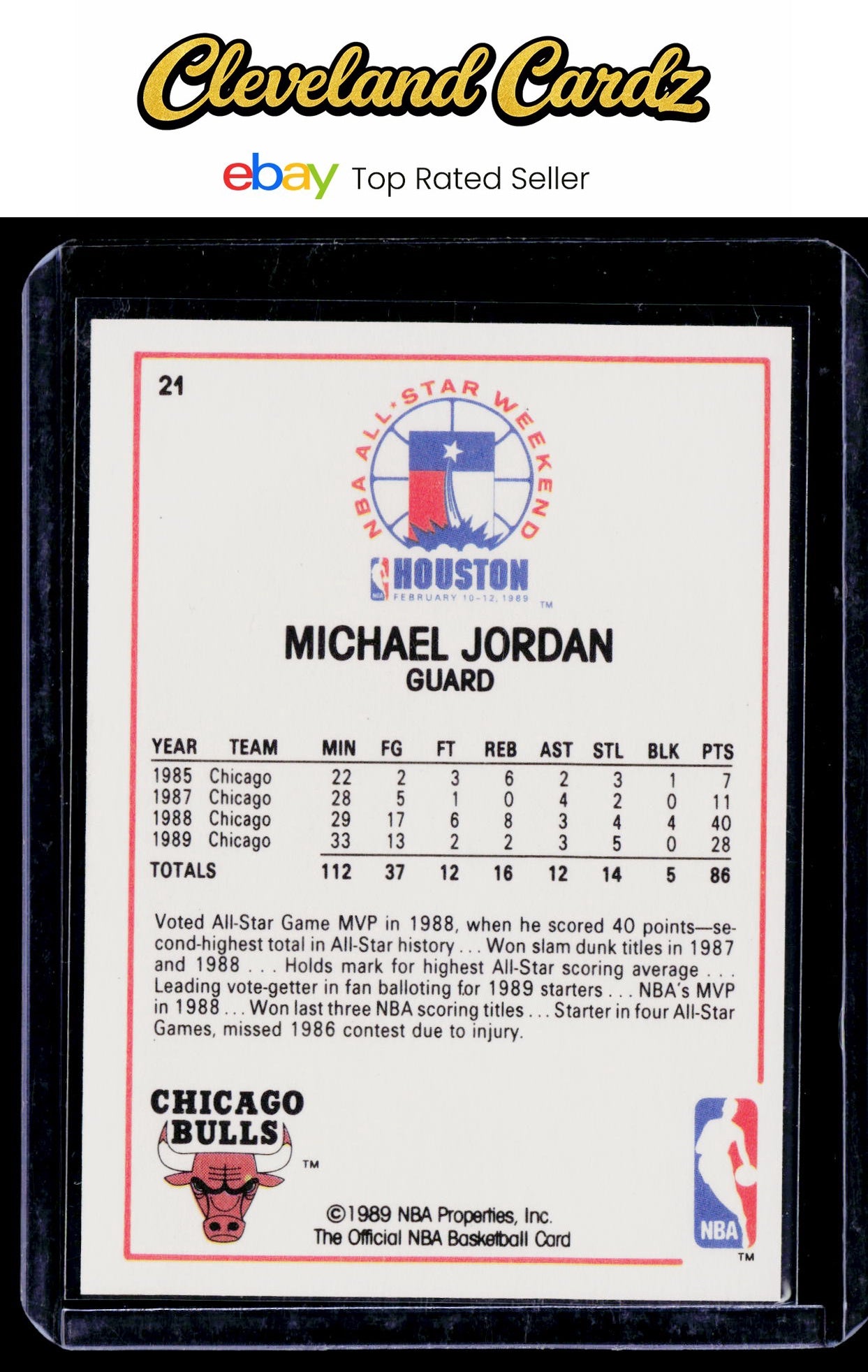 1989-90 Hoops All-Star Panels Perforated #21 Michael Jordan