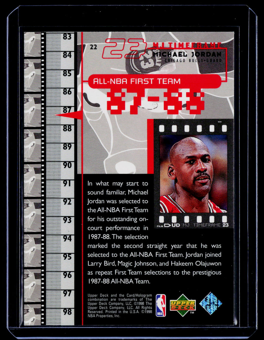 1998 Upper Deck Michael Jordan Living Legend #22 Michael Jordan