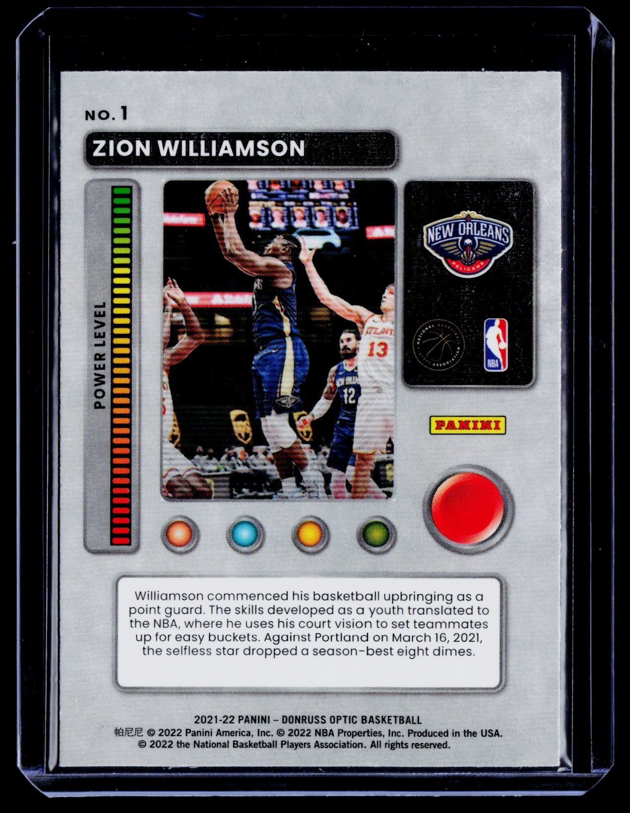 2021-22 Donruss Optic #1 Zion Williamson T-Minus 3...2...1
