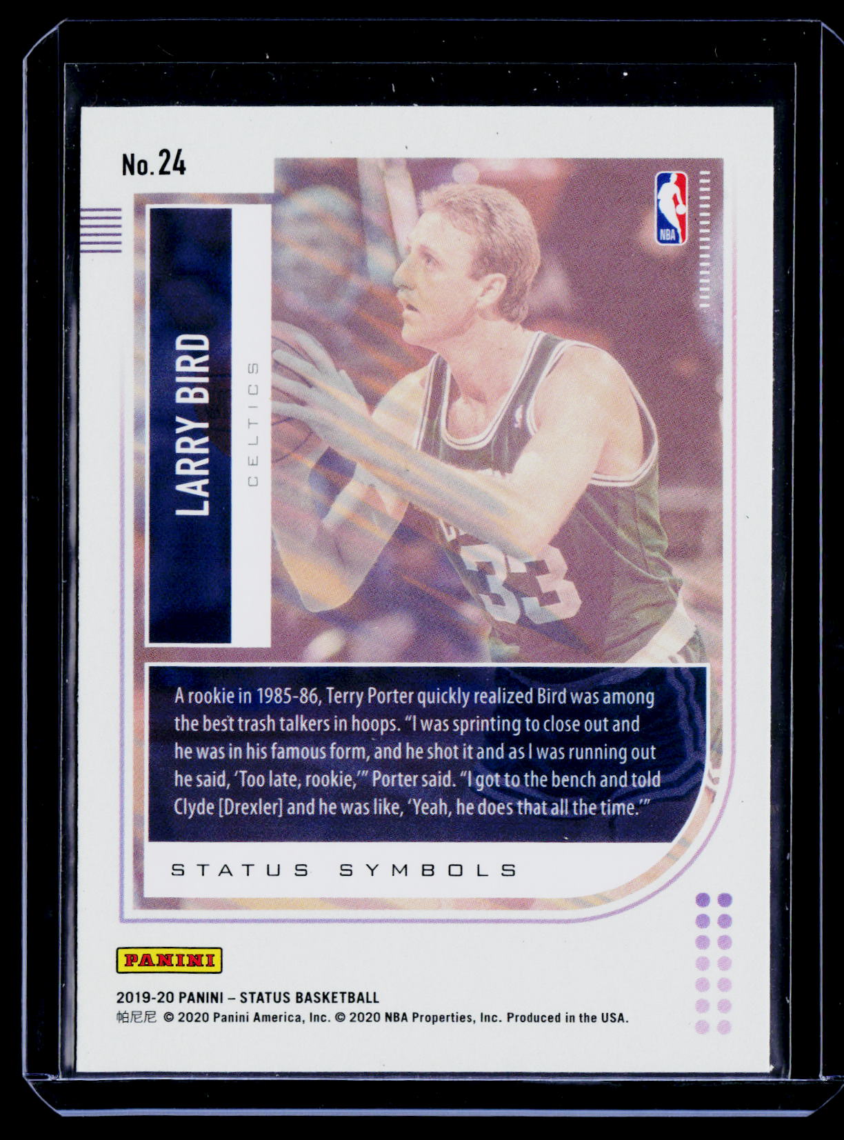 2019-20 Panini Status #24 Larry Bird Status Symbols