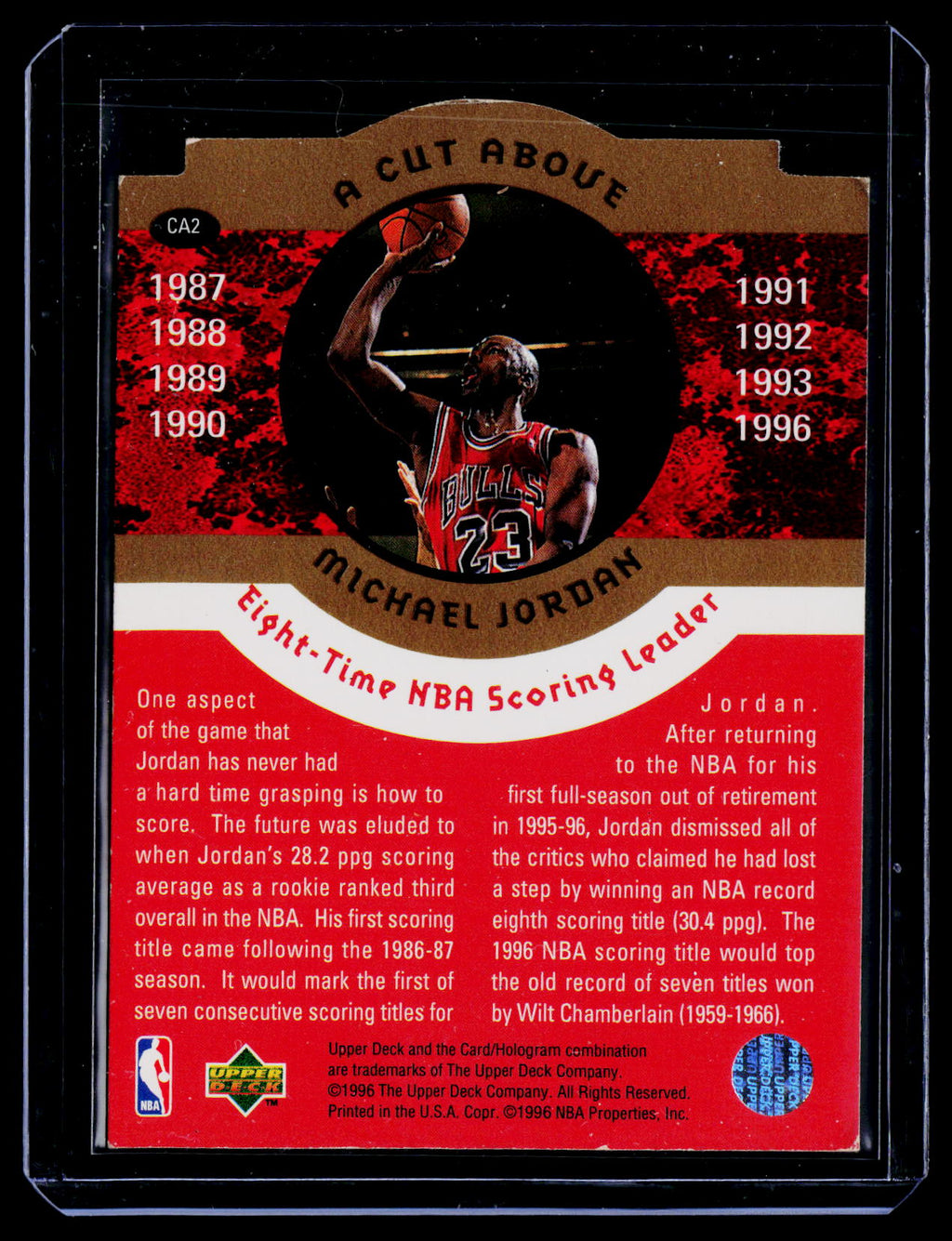 1996-97 Collector's Choice #CA2 Michael Jordan A Cut Above: The Jordan Years