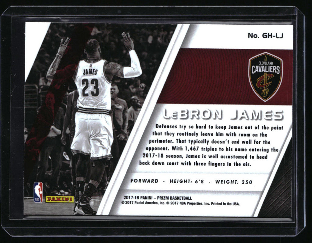 2017-18 Panini Prizm #GH-LJ LeBron James Get Hyped!