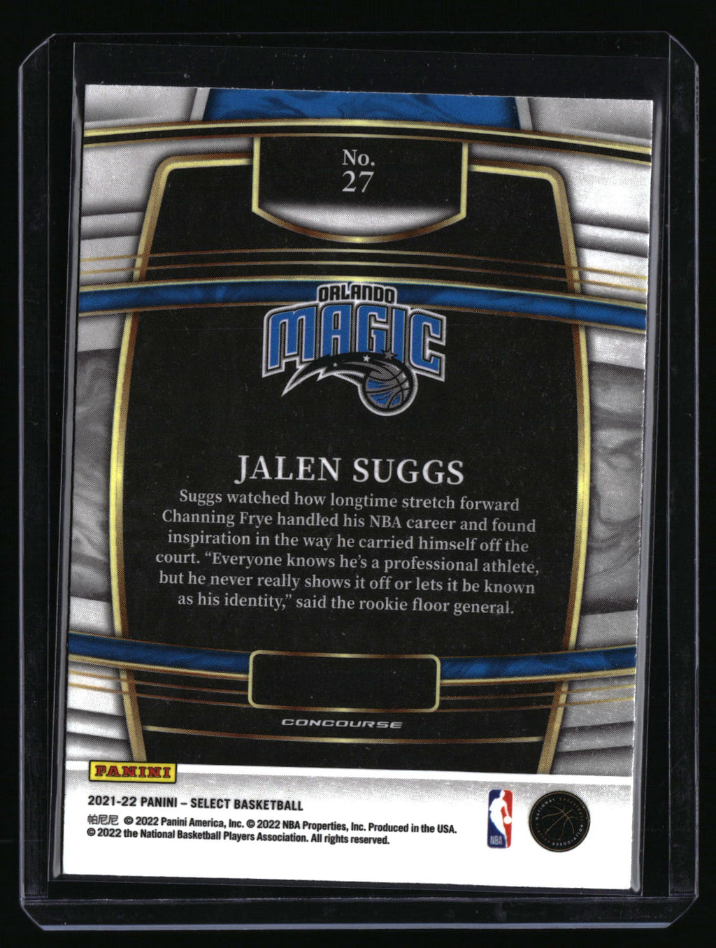 2021-22 Panini Select #27 Jalen Suggs RC
