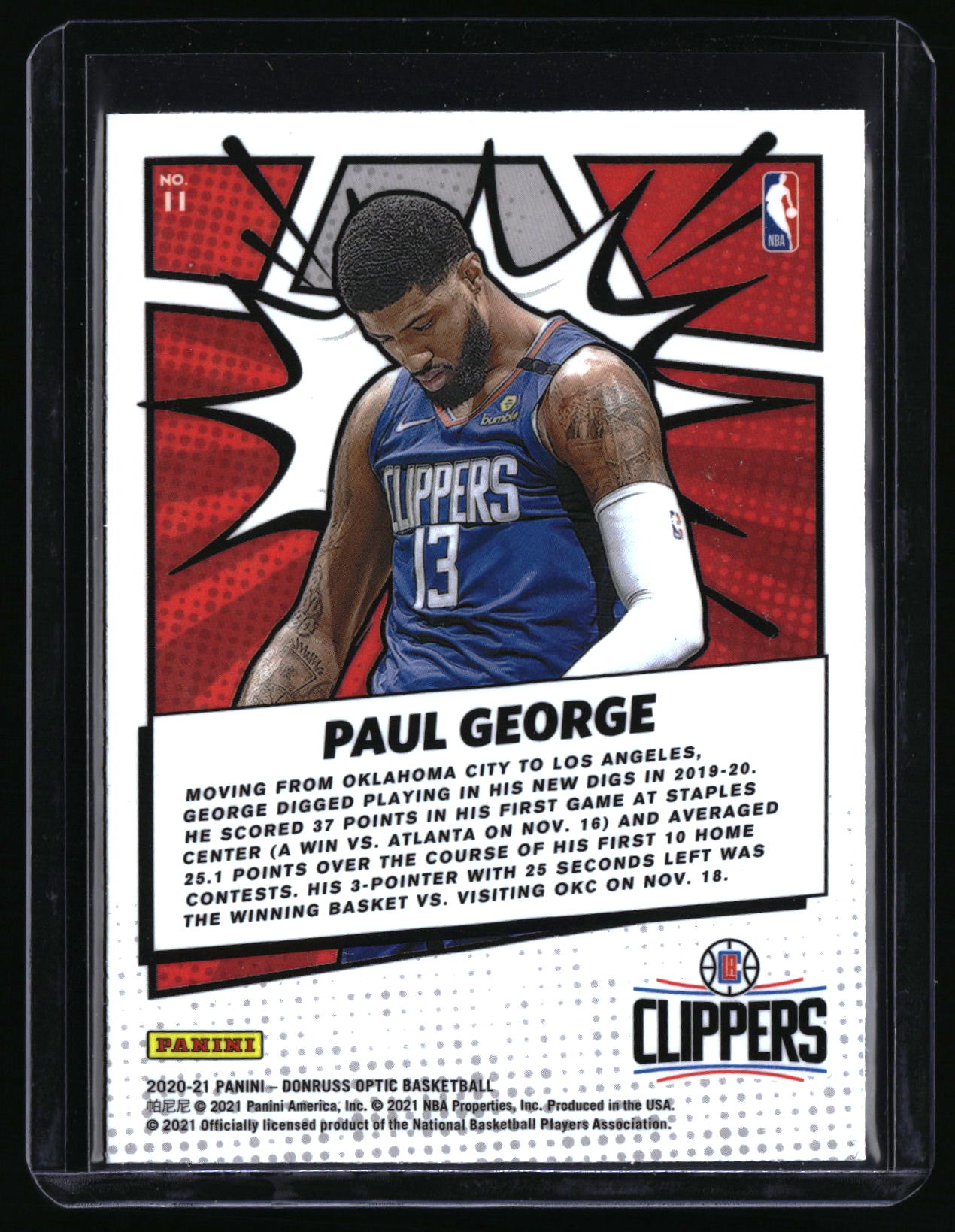 2020-21 Donruss Optic #11 Paul George My House