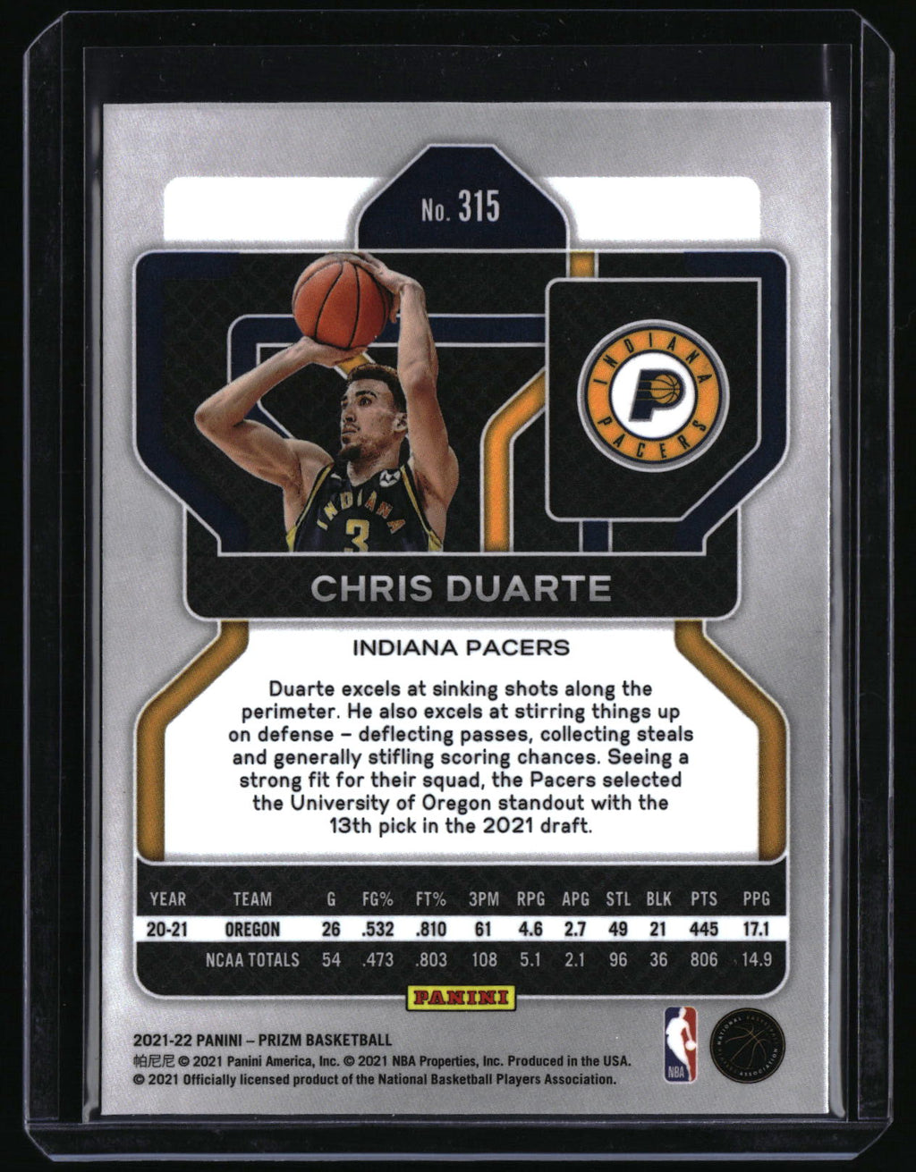 2021-22 Panini Prizm #315 Chris Duarte