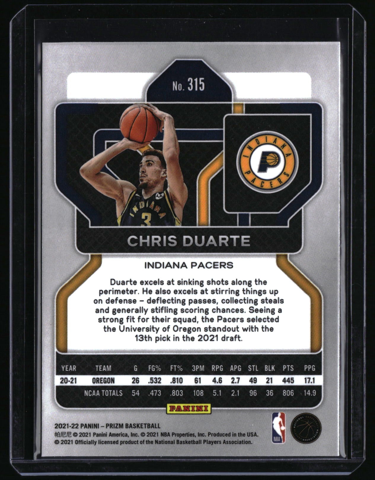 2021-22 Panini Prizm #315 Chris Duarte