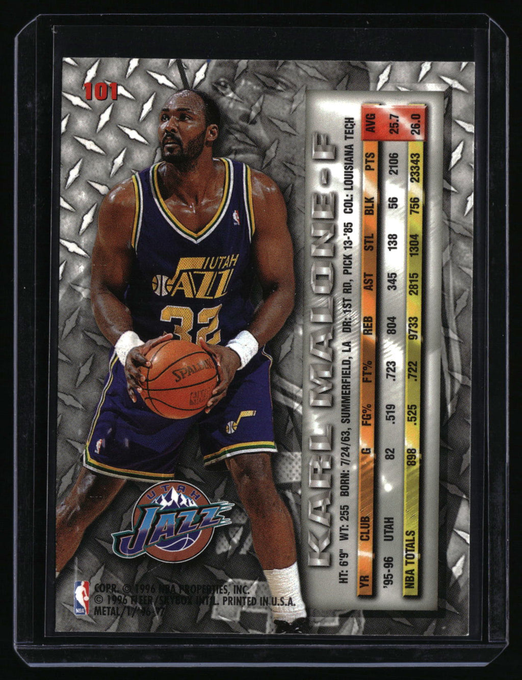 1996-97 Metal #101 Karl Malone