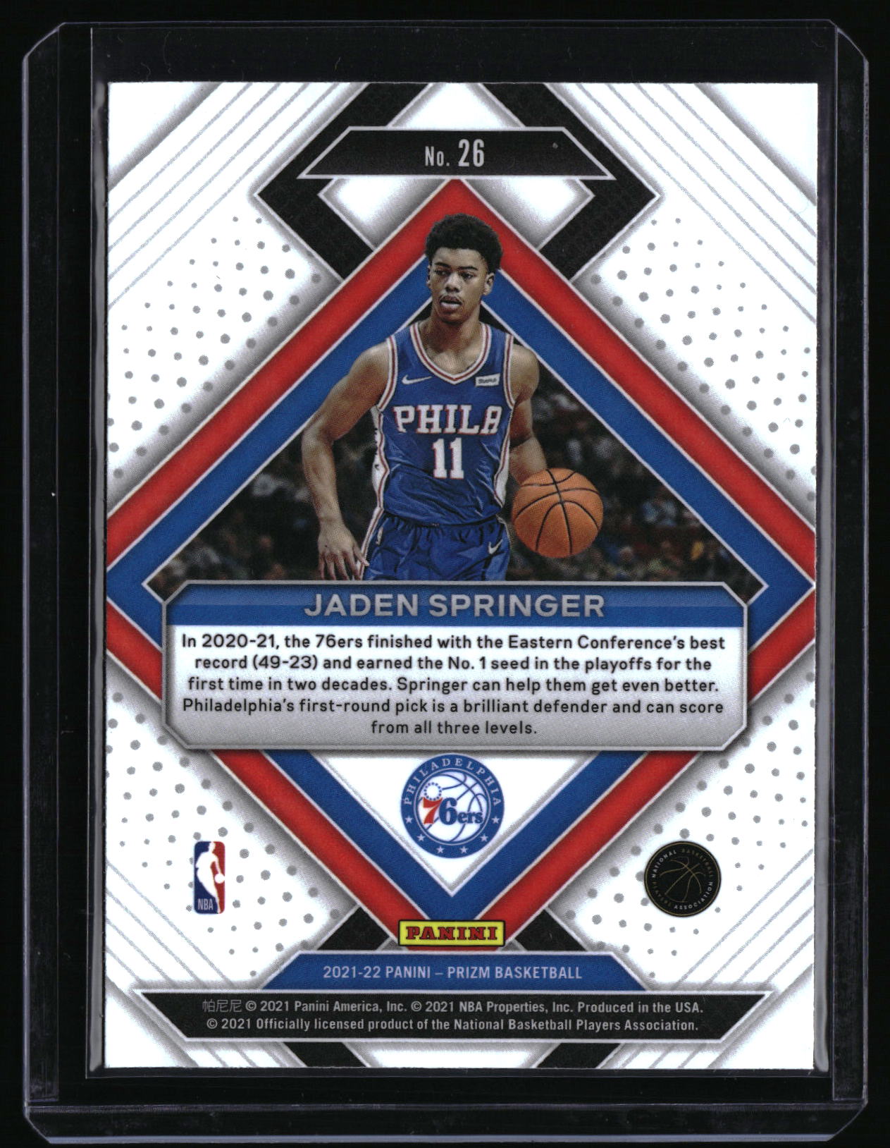 2021-22 Panini Prizm #26 Jaden Springer Emergent