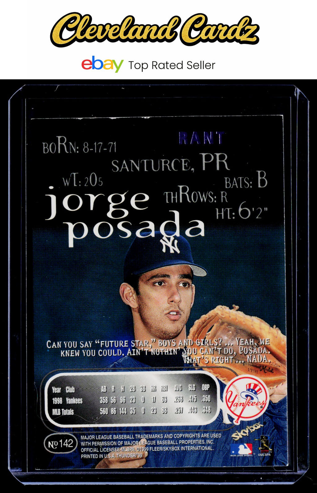 1999 SkyBox Thunder #142 Jorge Posada