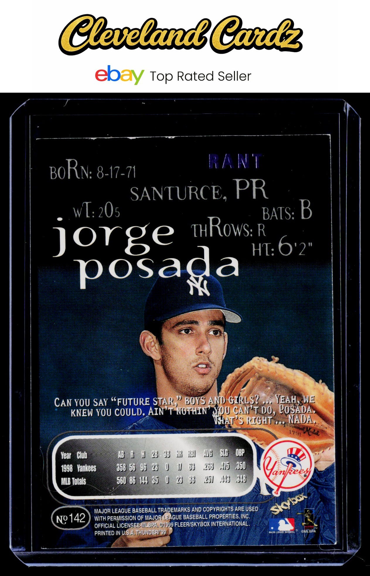 1999 SkyBox Thunder #142 Jorge Posada