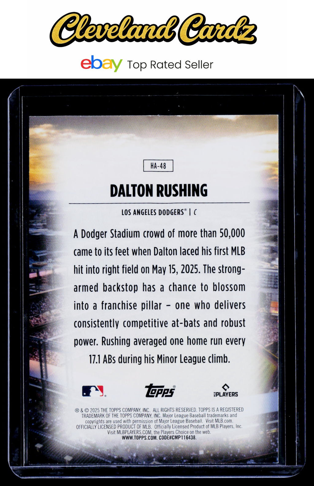2025 Topps Update #HA-48 Dalton Rushing Homefield Advantage RC