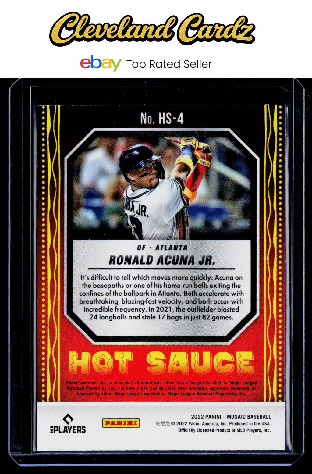 2022 Panini Mosaic #HS-4 Ronald Acuna Jr. Hot Sauce