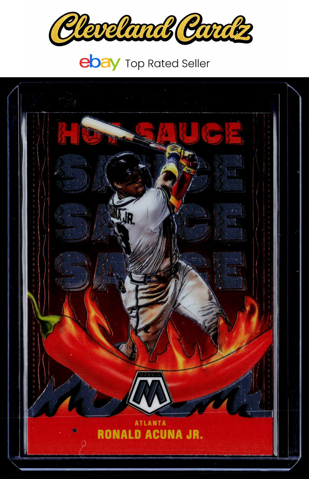 2022 Panini Mosaic #HS-4 Ronald Acuna Jr. Hot Sauce