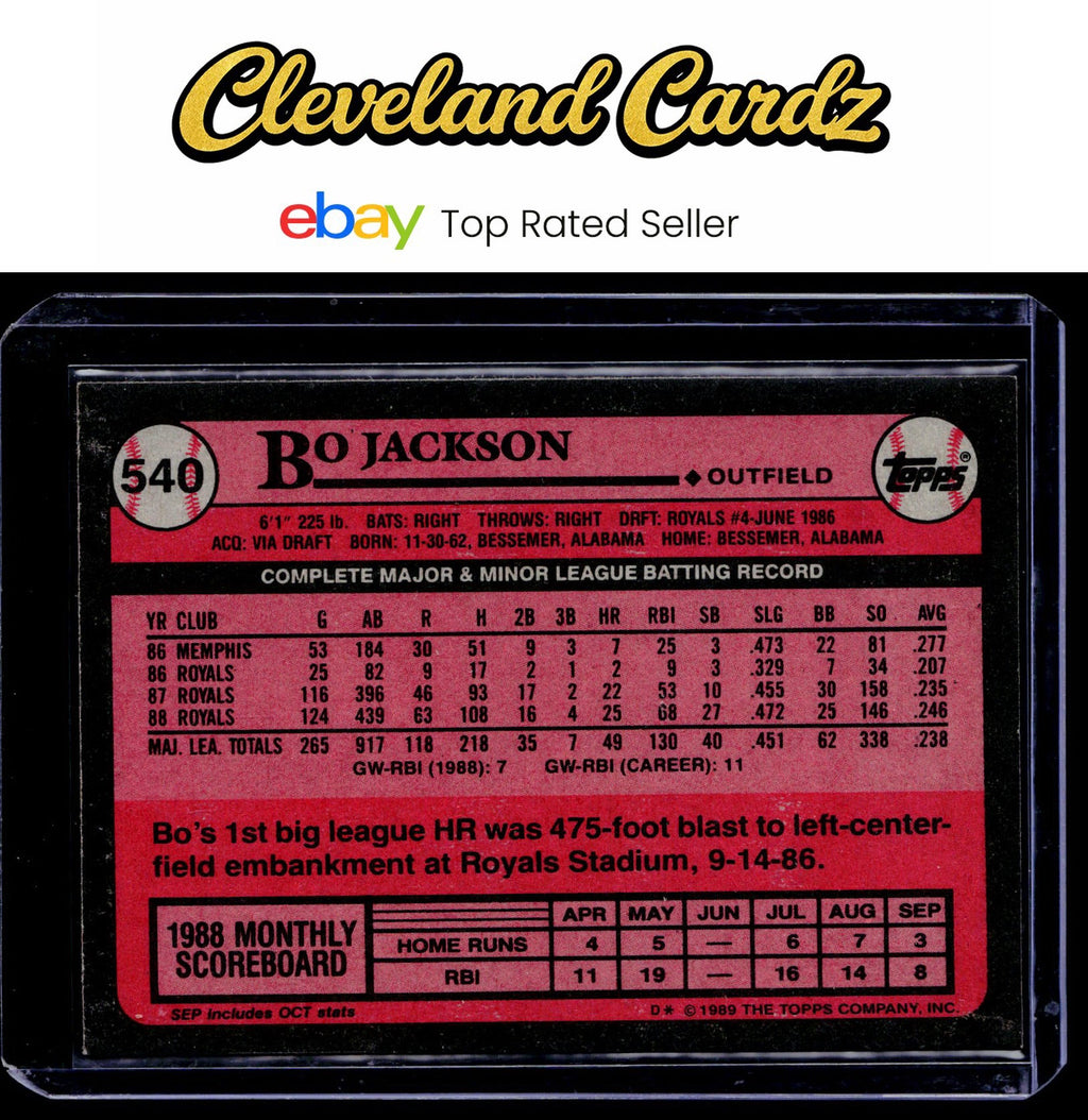 1989 Topps #540 Bo Jackson