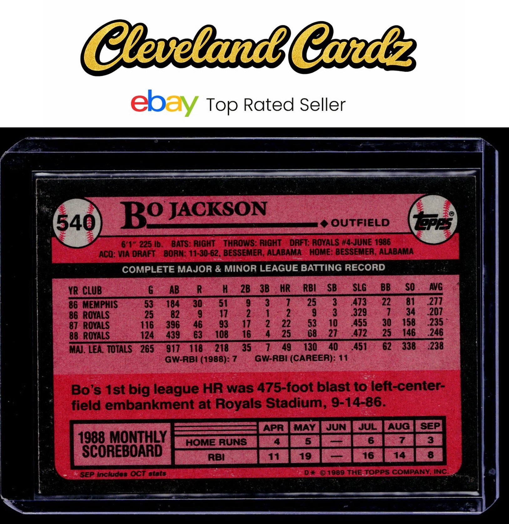 1989 Topps #540 Bo Jackson