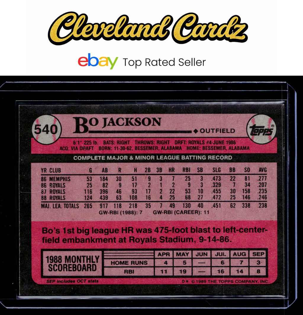 1989 Topps #540 Bo Jackson