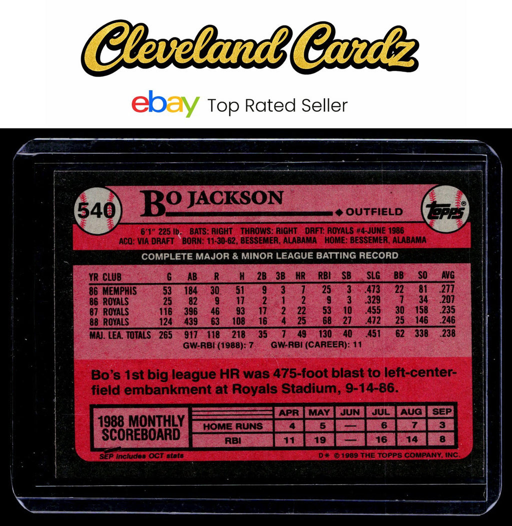 1989 Topps #540 Bo Jackson