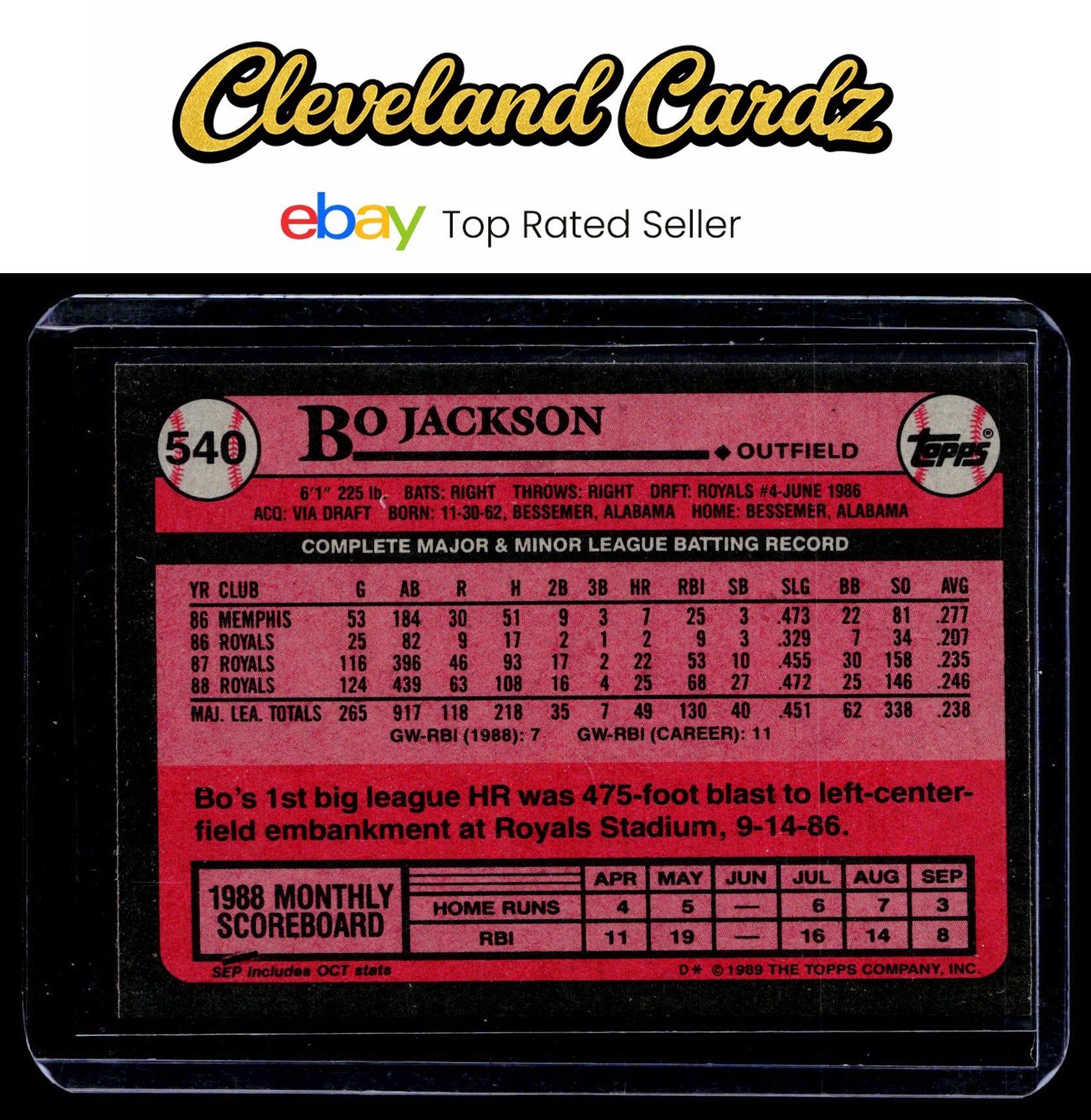 1989 Topps #540 Bo Jackson