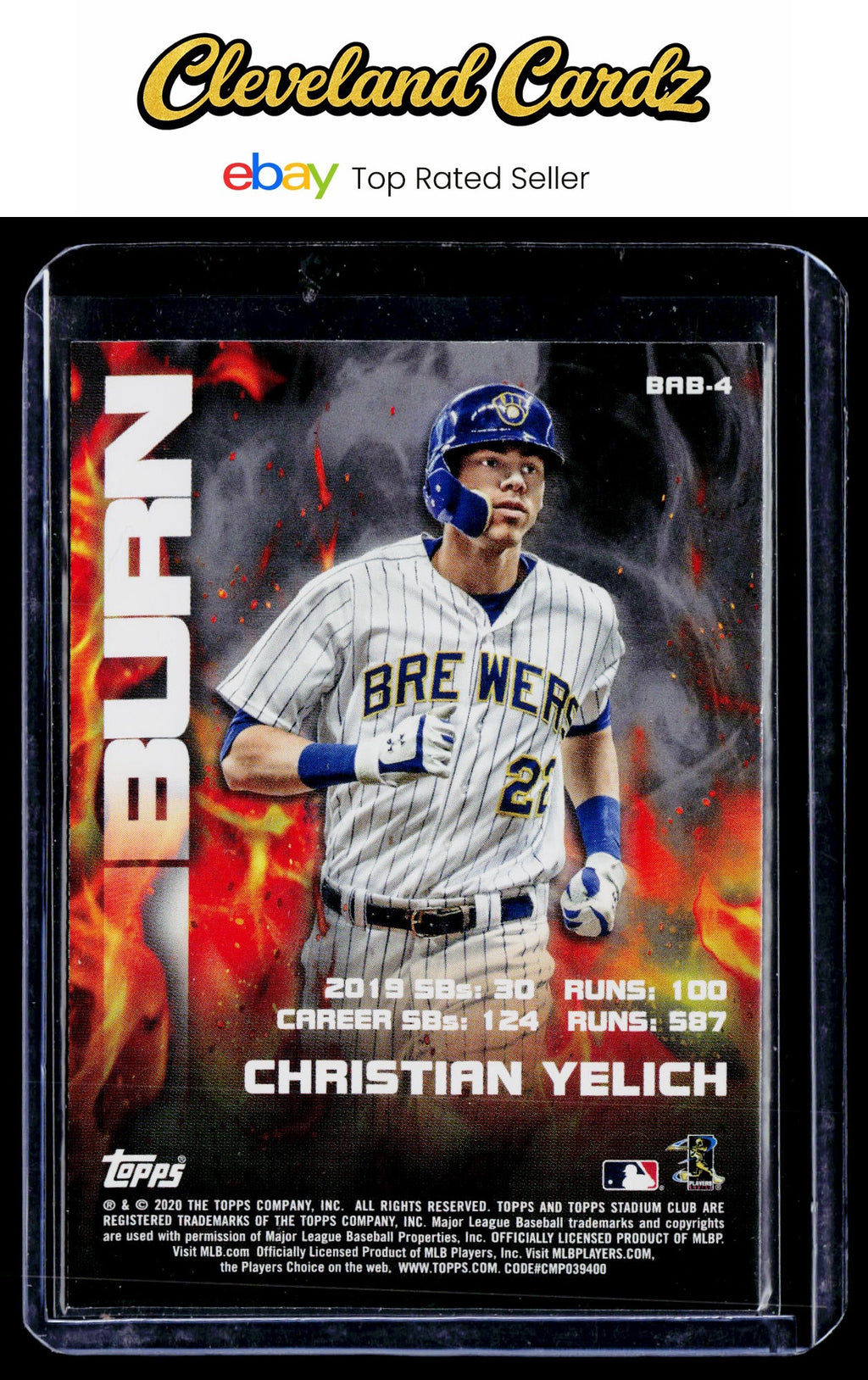 2020 Stadium Club #BAB-4 Christian Yelich Bash & Burn