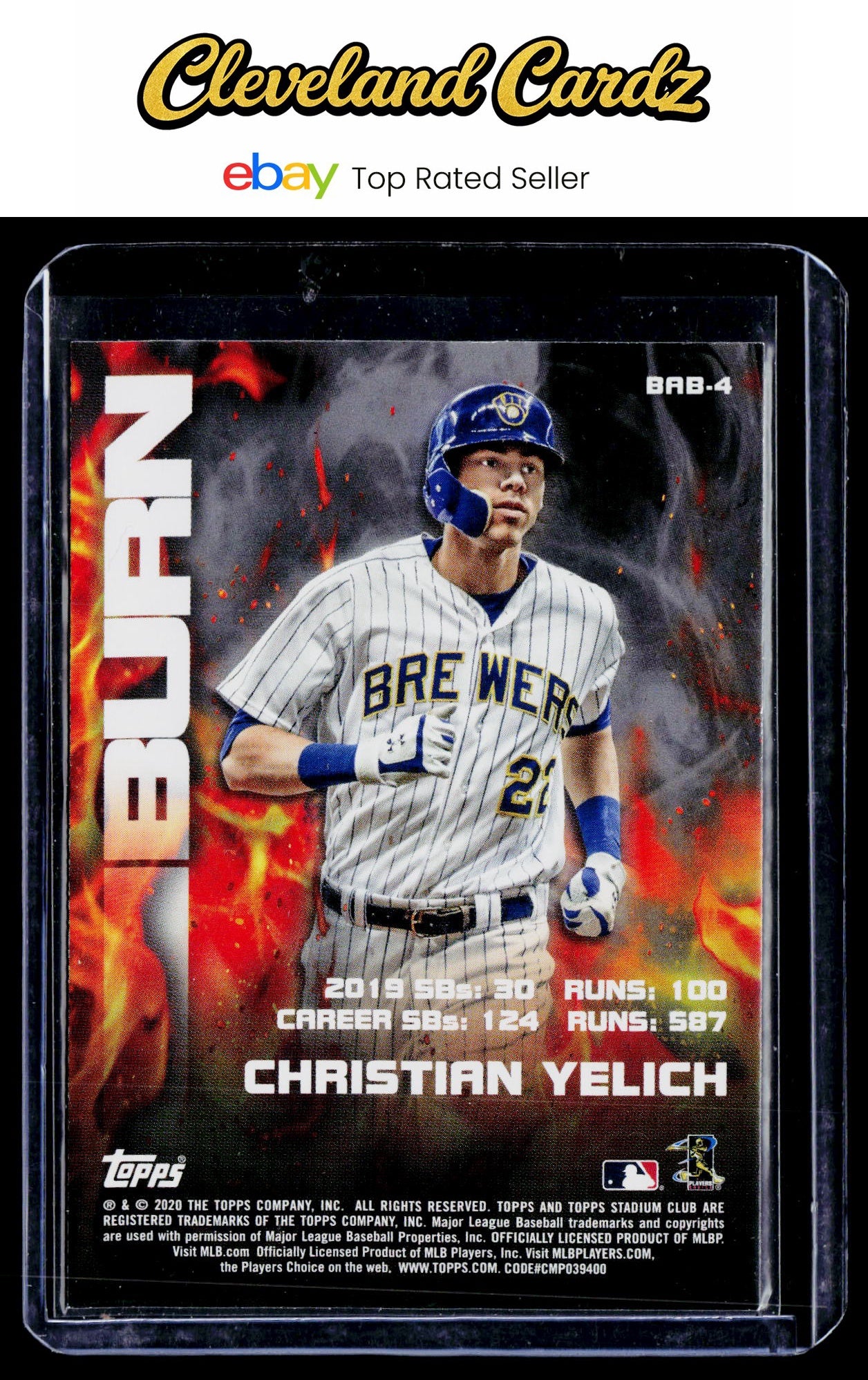2020 Stadium Club #BAB-4 Christian Yelich Bash & Burn