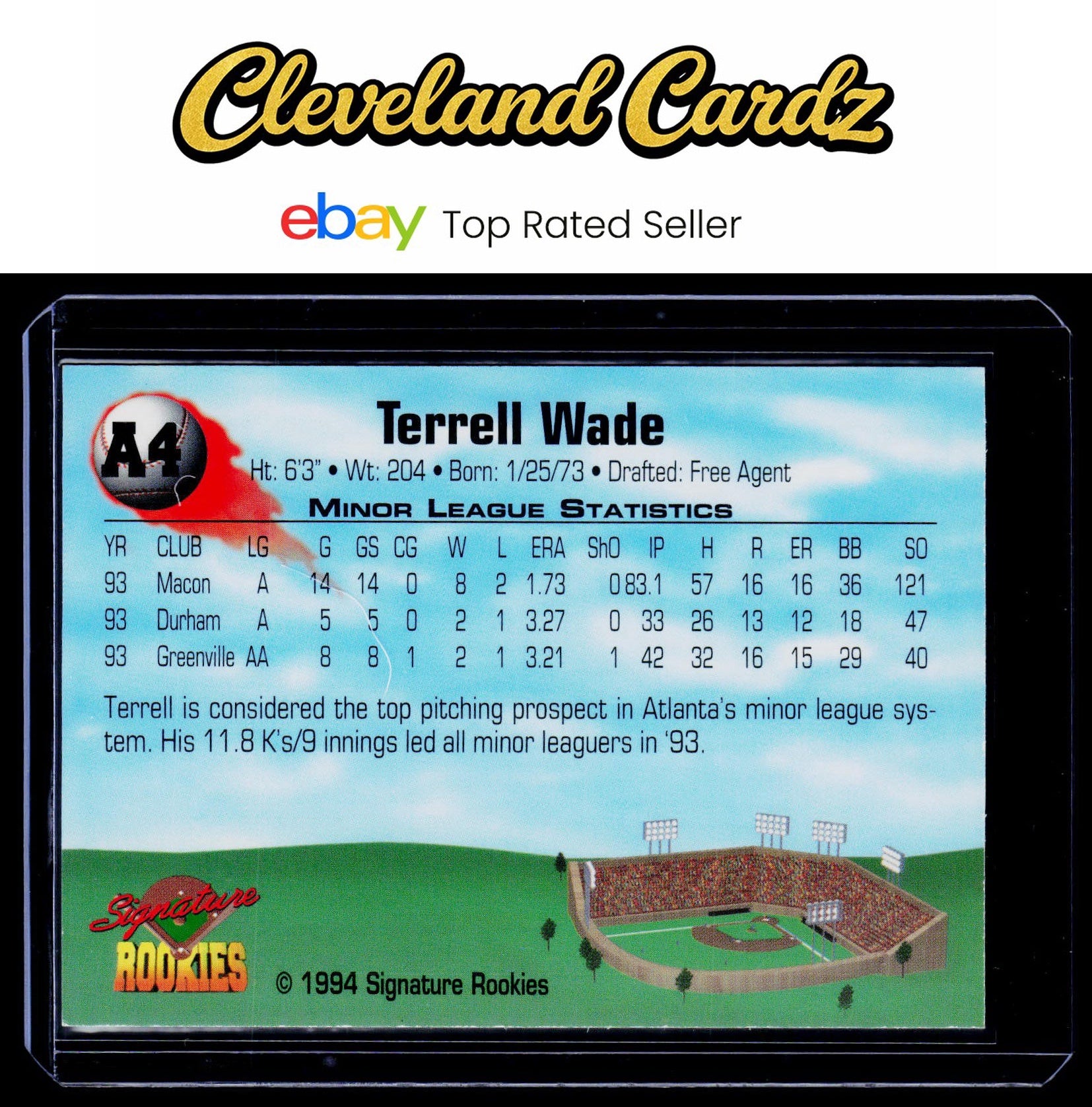 1994 Signature Rookies #A4 Terrell Wade Top Prospects Signatures #/5250 RC