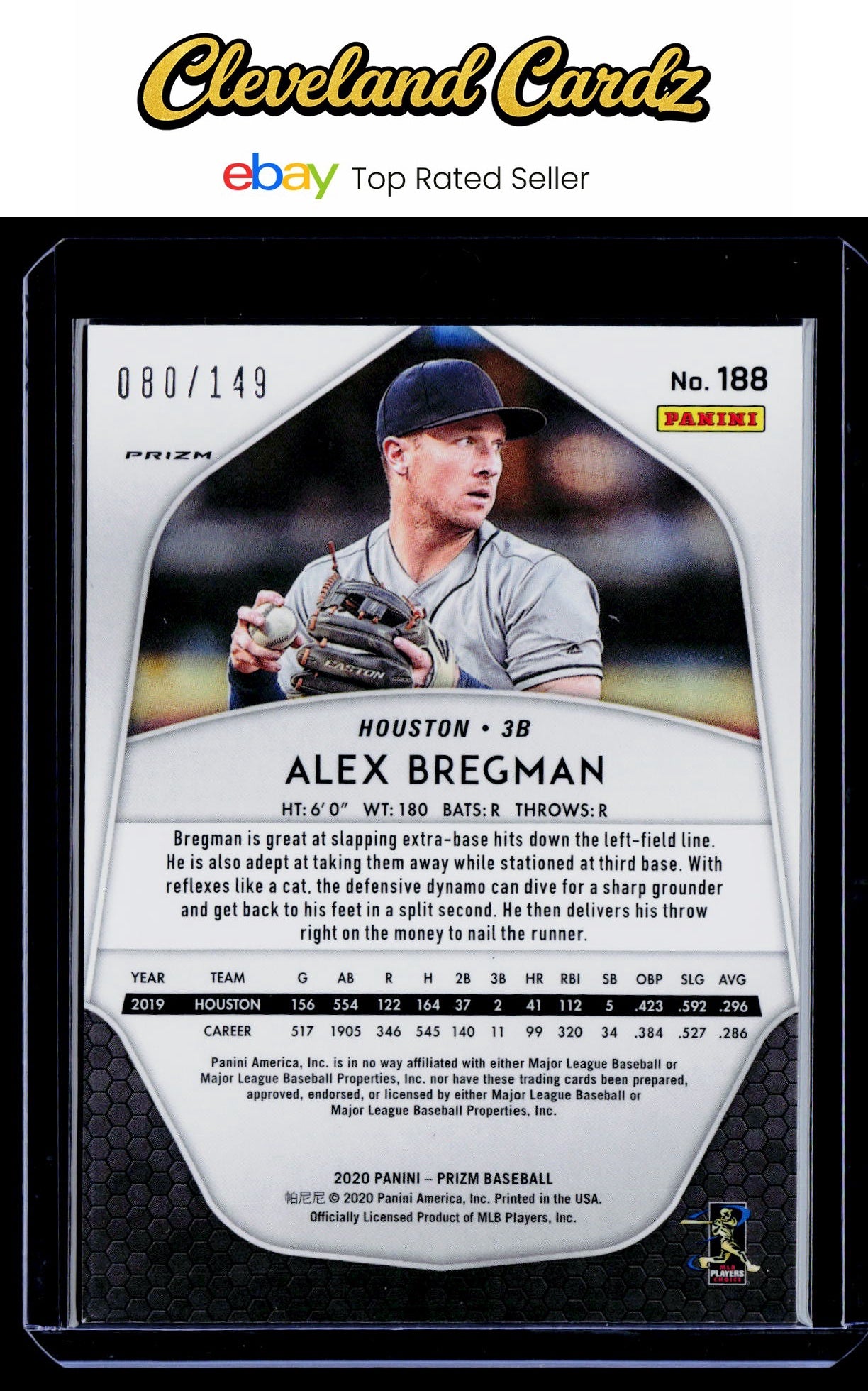 2020 Panini Prizm #188 Alex Bregman Red Mojo Prizm #/149