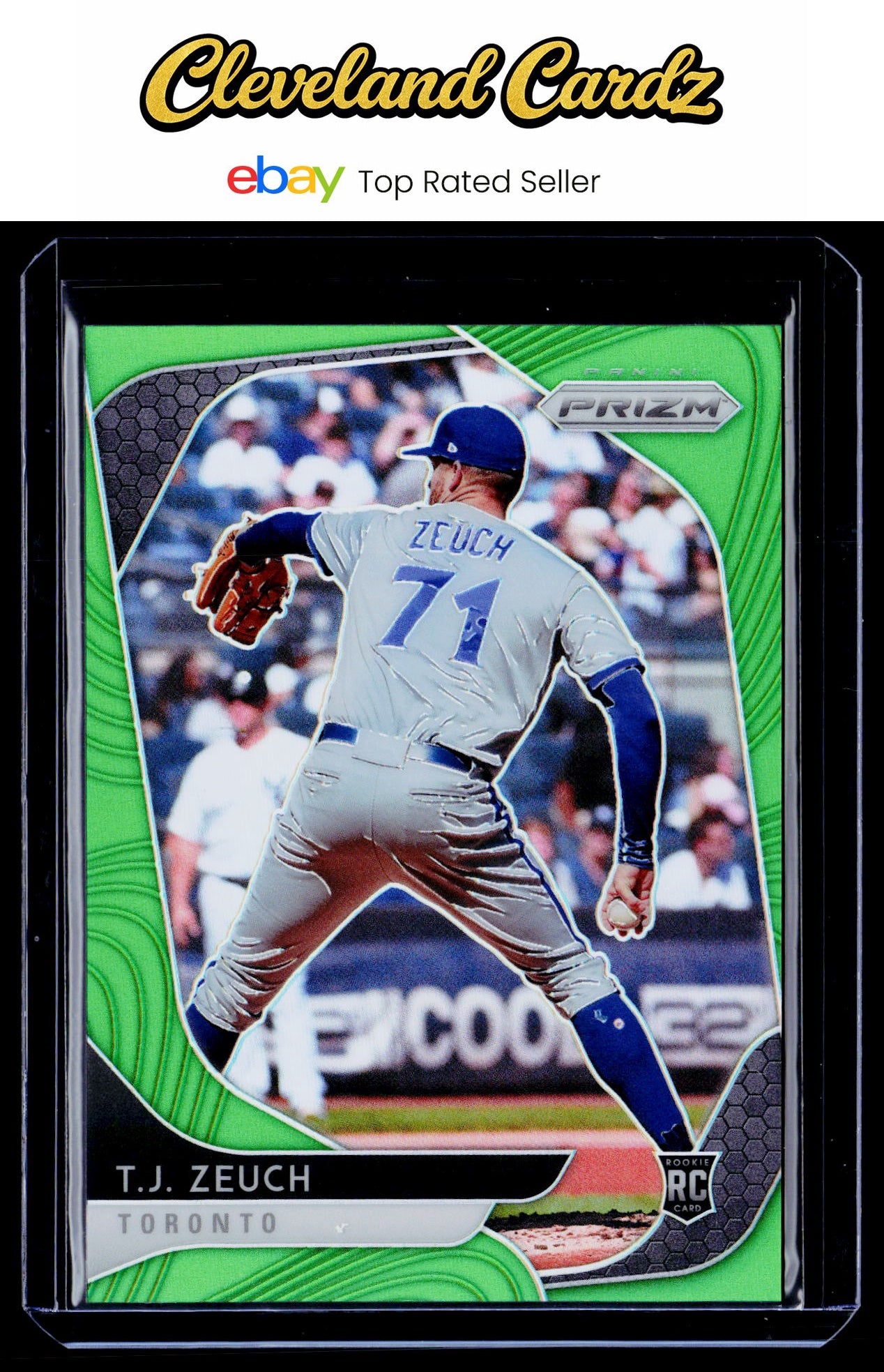 2020 Panini Prizm #3 T.J. Zeuch Lime Green Prizm #/125 RC