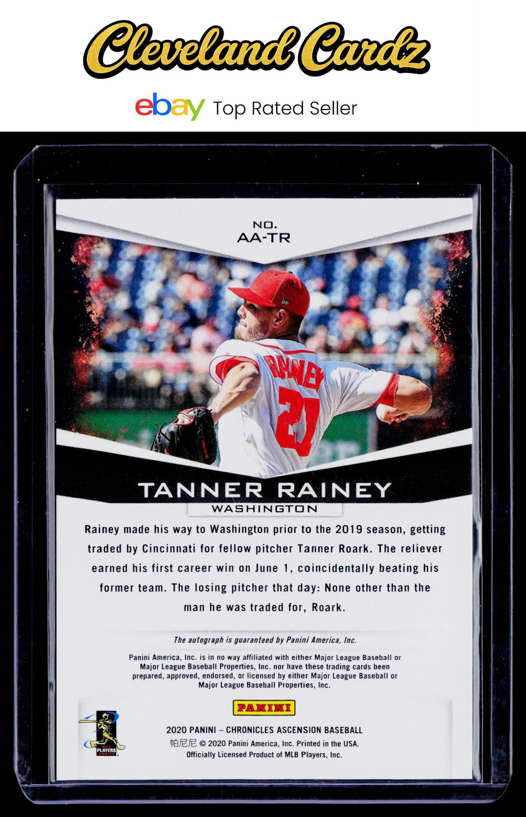 2020 Panini Chronicles #AA-TR Tanner Rainey Ascension Autographs