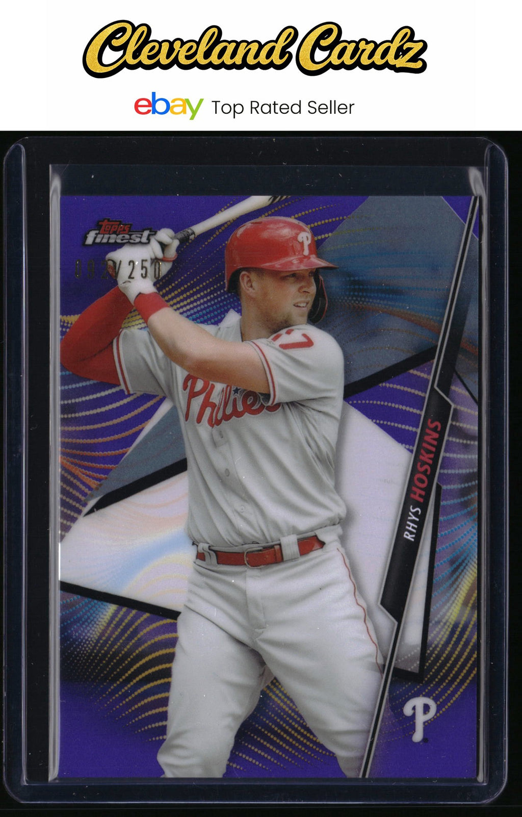 2020 Finest #38 Rhys Hoskins Purple Refractor #/250