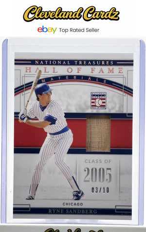 2020 Panini NT #HFM-RY Ryne Sandberg HOF GAME USED Materials Holo Silver #/10