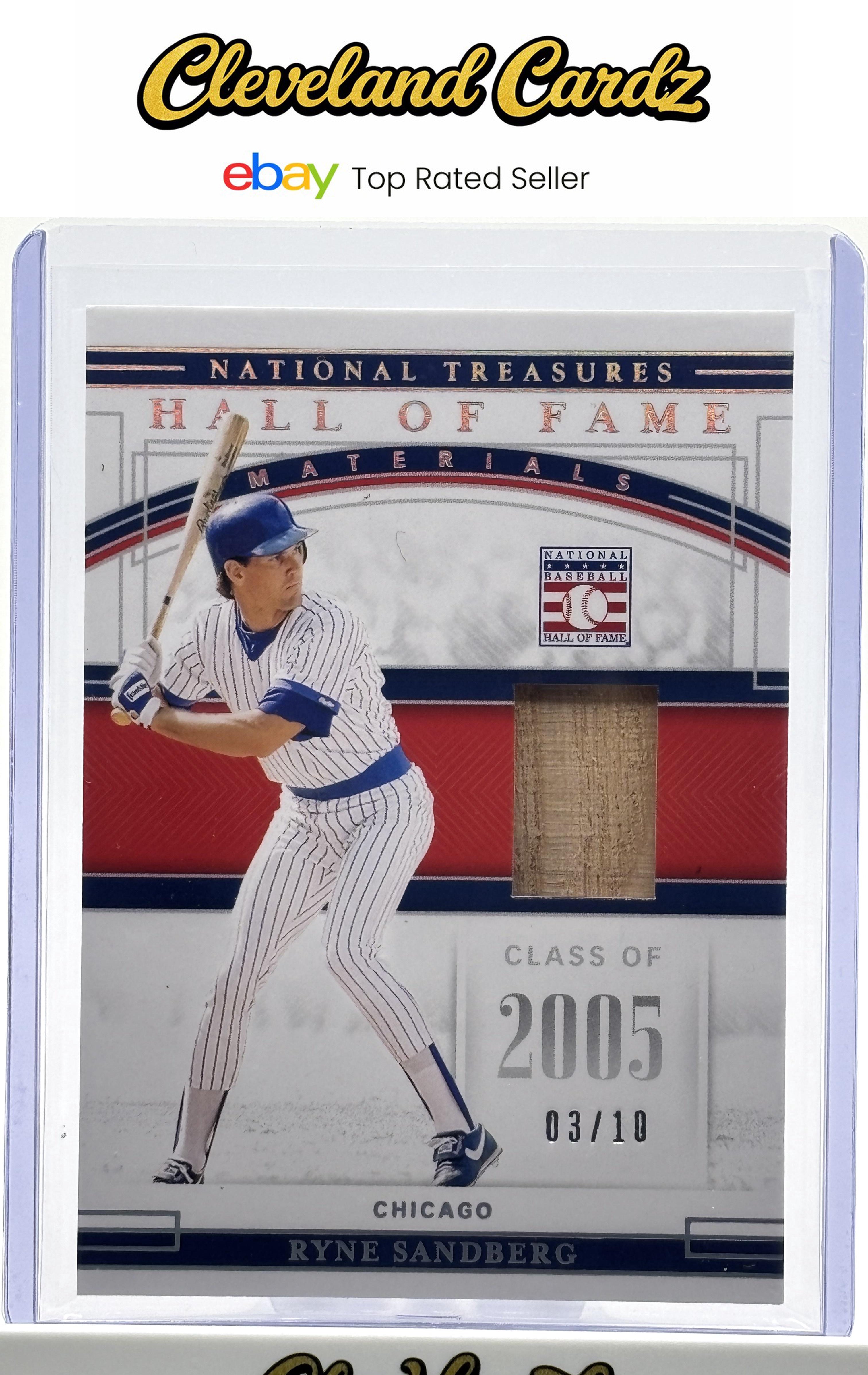 2020 Panini NT #HFM-RY Ryne Sandberg HOF GAME USED Materials Holo Silver #/10
