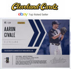 2020 Panini Absolute #139 Aaron Civale Rookie Material Signatures Blue #/99 RC