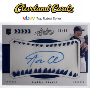 2020 Panini Absolute #139 Aaron Civale Rookie Material Signatures Blue #/99 RC