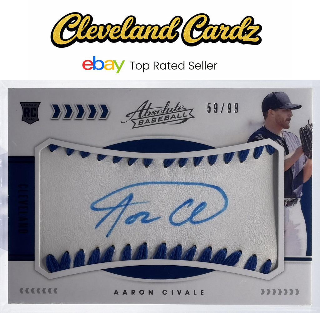 2020 Panini Absolute #139 Aaron Civale Rookie Material Signatures Blue #/99 RC