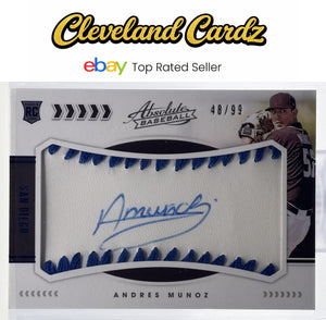 2020 Panini Absolute #165 Andres Munoz Rookie Material Signatures Blue #/99 RC